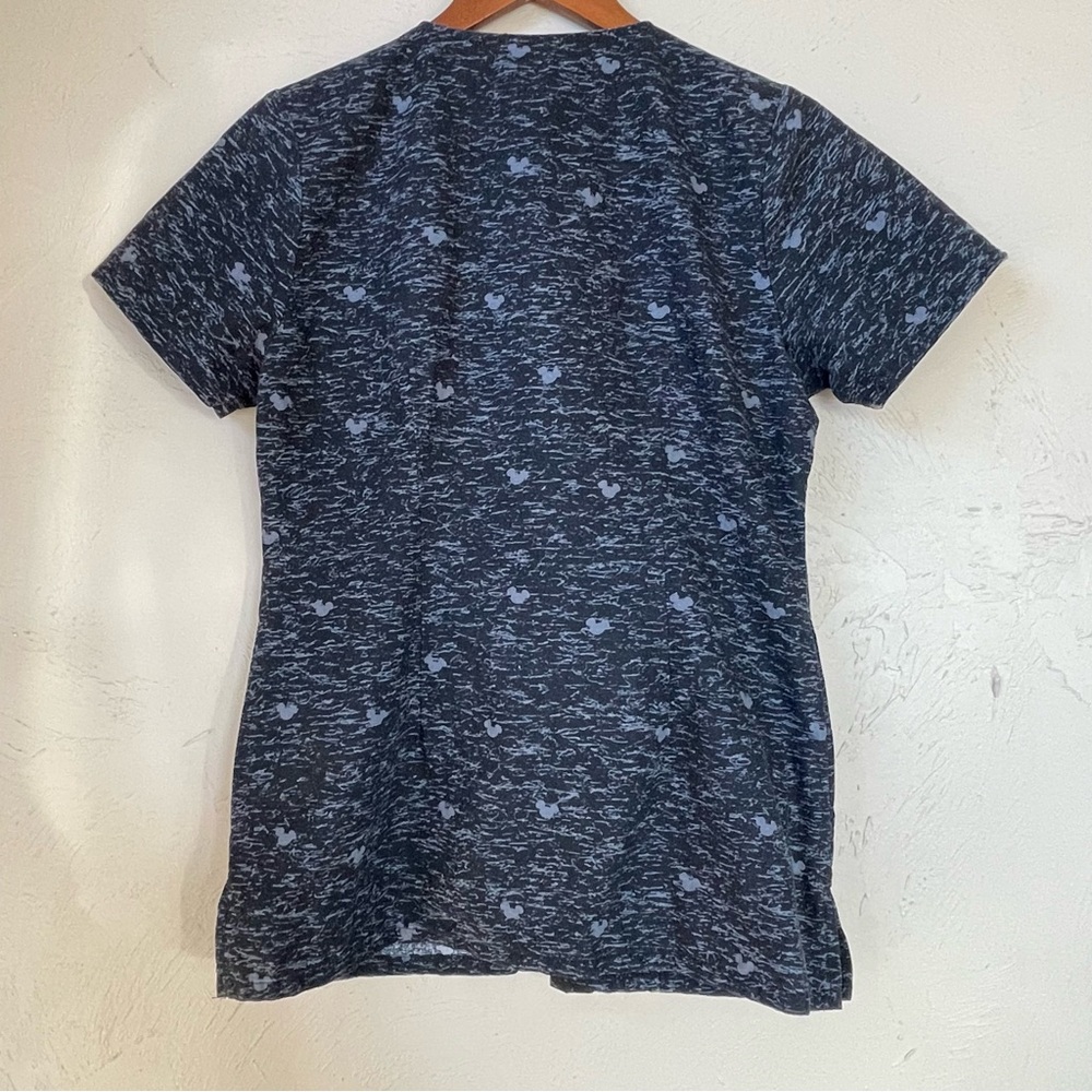 Disney Mickey Mouse Top Scrub Womens Small Pockets V-Neck Short Sleeve - Picture 2 of 7
